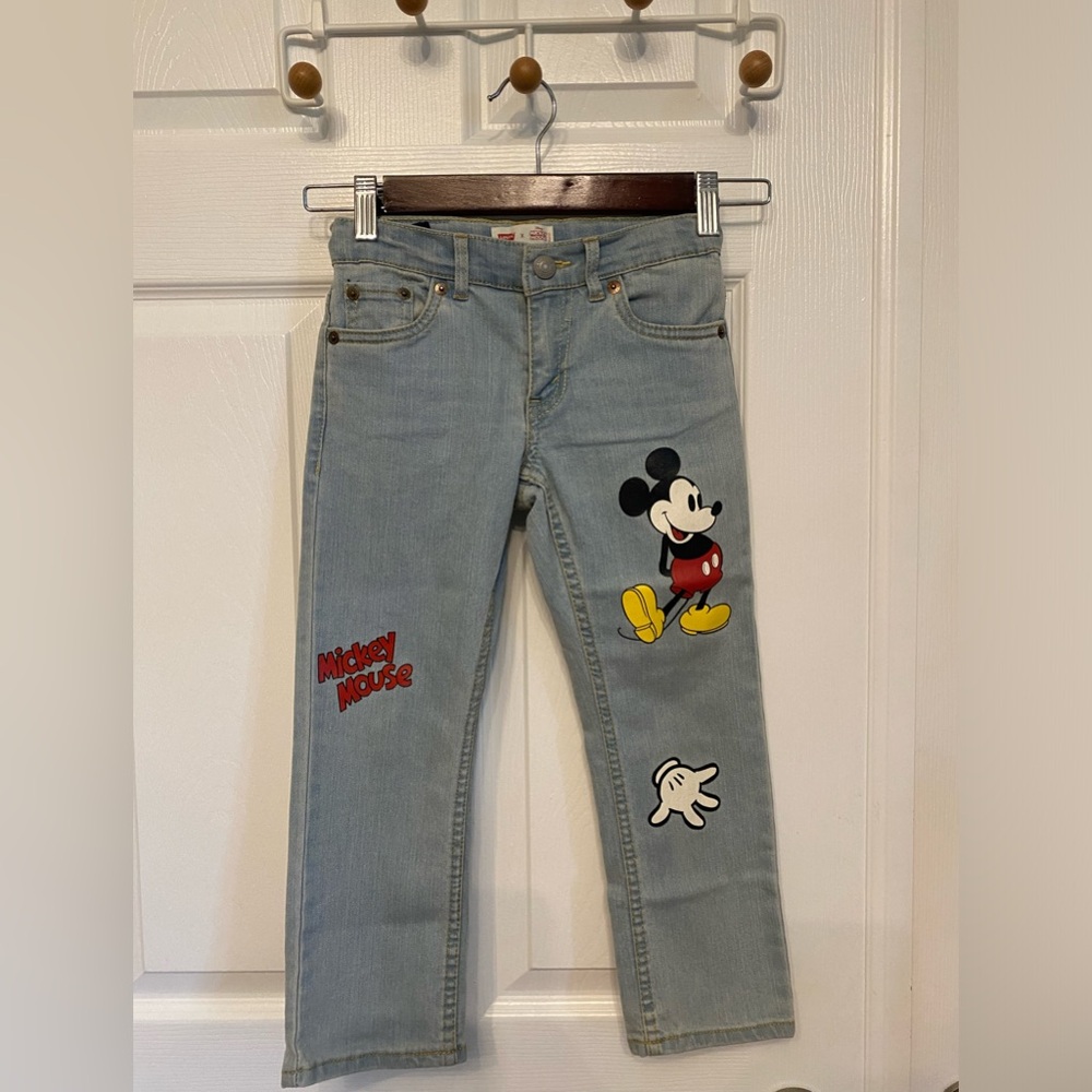 LEVI’S X Walt Disney MICKEY MOUSE Kids Jeans Limited Edition Size 5 Rare Unisex